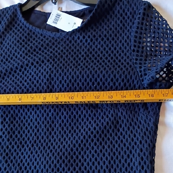 Banana Republic Navy Textured Mini Dress Size 6 - Picture 7 of 10